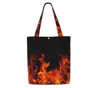 GrAtka Patrón de fuego，Bolsas de supermercado reutilizables, bolsas de compras, bolsas de lona de gran capacidad, bolso de hombro