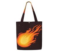 GrAtka Patrón de llama de bola de fuego roja cayendo，Bolsas de supermercado reutilizables, bolsas de compras, bolsas de lona de gran capacidad, bolso de hombro