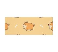 GRatka Patrón de Perro de Anime Shiba Inu Gordo,Alfombrilla de ratón Grande para Escritorio, Teclado de Ordenador, Base de Goma Antideslizante, 30 x 80 cm