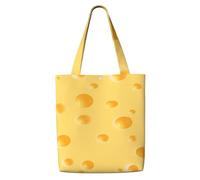 GrAtka Patrón de queso amarillo，Bolsas de supermercado reutilizables, bolsas de compras, bolsas de lona de gran capacidad, bolso de hombro