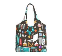 GRatka Patrón de química científica,Bolsas de mano reutilizables, bolsas de supermercado, bolso de hombro de lona de gran capacidad
