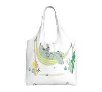 GRatka Patrón de rinoceronte sobre fondo blanco,Bolsas de mano reutilizables, bolsas de supermercado, bolso de hombro de lona de gran capacidad