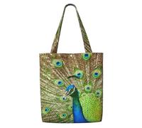 GrAtka Pavo real，Bolsas de supermercado reutilizables, bolsas de compras, bolsas de lona de gran capacidad, bolso de hombro