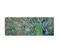 GRatka Pavo Real mostrando Plumas con Las alas Abiertas,Alfombrilla de ratón Grande para Escritorio, Teclado de Ordenador, Base de Goma Antideslizante, 30 x 80 cm