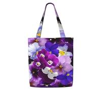 GrAtka Pensamiento gráfico: flores de primavera de Pascua，Bolsas de supermercado reutilizables, bolsas de compras, bolsas de lona de gran capacidad, bolso de hombro