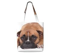 GrAtka Perro bóxer，Bolsas de supermercado reutilizables, bolsas de compras, bolsas de lona de gran capacidad, bolso de hombro