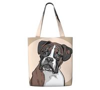 GrAtka Perro Boxer，Bolsas de supermercado reutilizables, bolsas de compras, bolsas de lona de gran capacidad, bolso de hombro