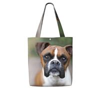 GrAtka Perro bóxer，Bolsas de supermercado reutilizables, bolsas de compras, bolsas de lona de gran capacidad, bolso de hombro