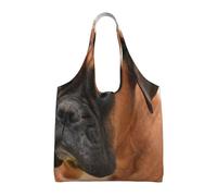 GrAtka Perro Boxer con cara triste,Bolsas de mano reutilizables, bolsas de supermercado, bolso de hombro de lona de gran capacidad