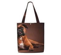GrAtka Perro bóxer tranquilo y mentiroso，Bolsas de supermercado reutilizables, bolsas de compras, bolsas de lona de gran capacidad, bolso de hombro