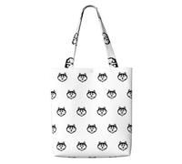 GrAtka Perro cabeza de husky，Bolsas de supermercado reutilizables, bolsas de compras, bolsas de lona de gran capacidad, bolso de hombro