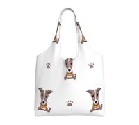 GrAtka Perro galgo,Bolsas de mano reutilizables, bolsas de supermercado, bolso de hombro de lona de gran capacidad