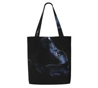 GrAtka Perro labrador negro，Bolsas de supermercado reutilizables, bolsas de compras, bolsas de lona de gran capacidad, bolso de hombro