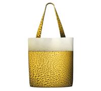 GrAtka Primer plano de un vaso de cerveza，Bolsas de supermercado reutilizables, bolsas de compras, bolsas de lona de gran capacidad, bolso de hombro