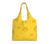 GrAtka Queso amarillo,Bolsas de mano reutilizables, bolsas de supermercado, bolso de hombro de lona de gran capacidad