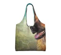 GrAtka Retrato de perro pastor alemán impreso,Bolsas de mano reutilizables, bolsas de supermercado, bolso de hombro de lona de gran capacidad
