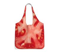 GrAtka Rodaja de tomate,Bolsas de mano reutilizables, bolsas de supermercado, bolso de hombro de lona de gran capacidad