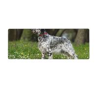 GRatka Setter Inglés Césped Mascotas Perros Setter Inglés,Alfombrilla de ratón Grande para Escritorio, Teclado de Ordenador, Base de Goma Antideslizante, 30 x 80 cm