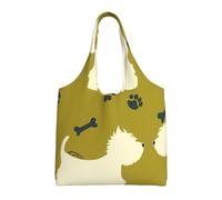 GrAtka Silueta de perro del oeste de las Tierras Altas del Oeste,Bolsas de mano reutilizables, bolsas de supermercado, bolso de hombro de lona de gran capacidad