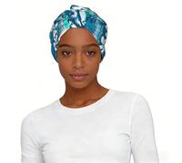 GRatka Surf tropical azul con palmeras,Gorro de dormir suave para mujer, bandana, pañuelo elástico para la cabeza, gorro tipo beanie