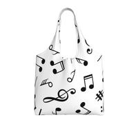 GRatka Tema musical impreso,Bolsas de mano reutilizables, bolsas de supermercado, bolso de hombro de lona de gran capacidad