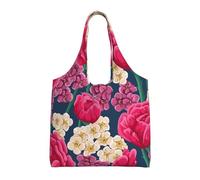 GrAtka Textura de rosa rosa-roja,Bolsas de mano reutilizables, bolsas de supermercado, bolso de hombro de lona de gran capacidad