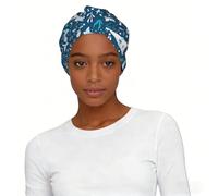 GRatka Tiburón sonriente Animales marinos Peces Estrella de mar Azul,Gorro de dormir suave para mujer, bandana, pañuelo elástico para la cabeza, gorro tipo beanie