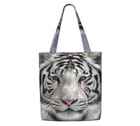 GrAtka Tigre blanco，Bolsas de supermercado reutilizables, bolsas de compras, bolsas de lona de gran capacidad, bolso de hombro