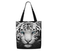 GrAtka Tigre blanco de pupila azul，Bolsas de supermercado reutilizables, bolsas de compras, bolsas de lona de gran capacidad, bolso de hombro