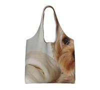 GRatka Yorkshire terrier,Bolsas de mano reutilizables, bolsas de supermercado, bolso de hombro de lona de gran capacidad