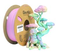 GratKit Filamento PLA mate de 1,75 mm tricolor, bobina de 1 kg, PLA mate para impresora 3D de alta velocidad con precisión de ±0,03 mm, bobinado uniforme, 1000 g,Fluorita