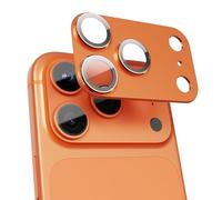 GratKit for iPhone 17 Pro Max Camera Lens Protector, 9H Tempered Glass with Aluminum Alloy Frame Full Protective Cover, Case Friendly, Ultra HD, Night-Shot Friendly, Orange