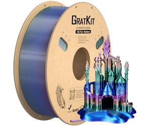 GratKit Rainbow Silk Filamento PLA 1,75 mm, Filamento de impresión 3D multicolor, Precisión dimensional +/- 0,03 mm, 1 kg/carrete, Rainbow Universe