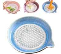 Grattugia in ceramica sfumata, tritatutto artigianale per aglio e zenzero con beccuccio, strumento da cucina antiscivolo, ideale per cioccolato, frutta, verdura e formaggio