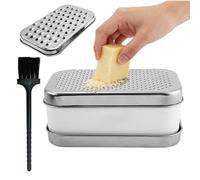 Grattugia per Cucina - 2,76 pocon Spazzola Pulente Acciaio Manuale,Grattugia per Verdure con Contenitore - Per frutta patate preparazione pasti casa ristorante campeggio BBQ picnic