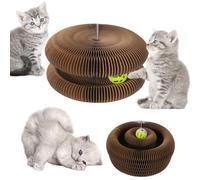 Gratuipolmep Magic Organ Cat Scratching Board, Rascador para Gatos Carton con Bola de Juguete, Juguetes para Gatos Plegable, Tabla de Rascar para Cat de Cartón Corrugado para Interiores y Exteriores