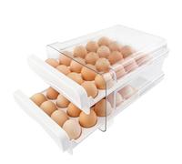 Gratuipolmep Portauova Frigorifero 40 Uova, Porta Uova Da Frigo, Contenitori per Uova a Cassetto in Plastica Doppio Strato, Scatola Porta Uovo Impilabile, per Frigoriferi Cucina Picnic Ristorante