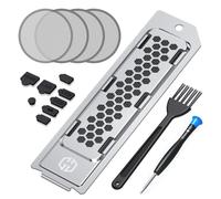 GRAUGEAR Actualización de refrigeración y protección contra el polvo para PS5 Pro/PS5 Slim, PS5 Pro/Slim M.2 SSD cubierta de disipador de calor con filtro de polvo de ventilador y enchufes de puerto