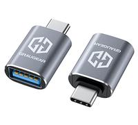 GRAUGEAR Adaptador USB a USB-C, 2 Unidades, Transferencia de Datos 10 Gbit/s, USB 3.2 Gen 2, Conector Tipo A a Tipo C, Doble Cara, Carcasa de Aluminio