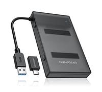 GRAUGEAR Adaptador USB para SATA SSD/HDD de 2,5 Pulgadas, Incluye Adaptador USB-C, con Caja de protección para Discos Duros y adaptadores, USB 3.0, UASP, instalación sin Herramientas, G-2603-AC