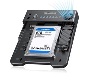 GRAUGEAR - Base de acoplamiento para SSD/HDD M.2 NVMe y SATA, estación de clonación USB-C 10 Gbps para SSD M.2 NVMe y SATA de 2,5"/3,5", clonación sin conexión, sin herramientas y ventilador