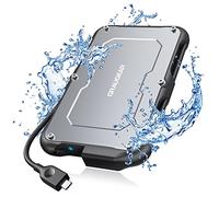 GRAUGEAR, Carcasa Externa USB-C para SATA SSD/HDD de 2,5", UASP SATA III USB 3.2 Gen2 6 Gbit/s, Protección contra Salpicaduras IP66, Cable USB-C Integrado, G-2502-C-10G