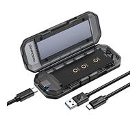 GRAUGEAR Carcasa NVMe y NGFF, RTL9210B para Todos los SSD M.2 Longitud 2280, 2260, 2242, 2230, USB 3.2 Gen 2 10 GB/s, Disipador de Calor, Sin Herramientas, Dos Cables USB-C y USB-A a C, G-M20