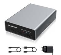GRAUGEAR Carcasa Raid Externa | 2 x 2,5" SATA SSD/HDD | Type-C® USB 3.2 Gen2 (10Gbps) | Raid 0, RAID1, Single, Large | USB-C | USB-A | Aluminio | Fuente de alimentación | G-25RD2-AC-10G
