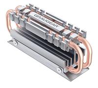 GRAUGEAR Disipador de calor M.2 2280 NVMe SATA SSD, tubo de calor de tacto directo, tubos de calor de cobre duales, diseño de aleta de placa de aleación de aluminio, 2 almohadillas de conductividad