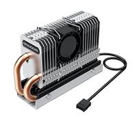GRAUGEAR Enfriador M.2 NVMe SSD (2280), radiador con Ventilador para SSD M.2, Activo, Ventilador PWM de 25 mm, bajo Ruido, 4 Almohadillas térmicas de Cobre, láminas de Aluminio, G-M2HP04-F