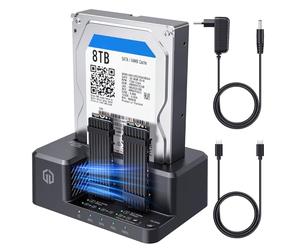 GRAUGEAR Estación de Clones bidireccional para Disco [Clonación | Estación de clonación para unidades M2 SATA, NVMe SSD M.2, SATA SSD M, unidades de 2/2,5"/3,5", estación de acoplamiento para