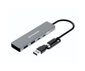 GRAUGEAR Hub USB de 10 Gbps, 4 puertos USB 3.2, 2 de tipo C y 2 de tipo A