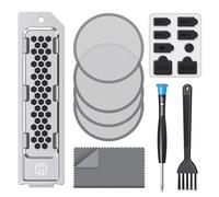 GRAUGEAR Juego de filtros de polvo de alta calidad para PS5 Slim & Pro - Incluye cubierta antipolvo para SSD M.2, cubiertas de silicona y cepillos de limpieza, mejora la longevidad