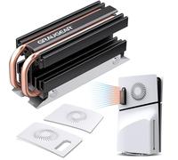 GRAUGEAR Paquete de refrigeración M.2 SSD para PS5 Slim, ventilación PS5 Slim Cover y disipador de calor PS5 SSD al aire libre, enfriador de tubo de calor para PS5 M.2 SSD, tubo de calor de cobre